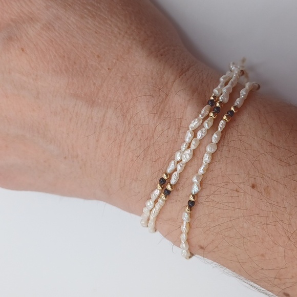 World Pearl Company 14K Rice Pearl Beaded Multistrand Bracelet - Picture 6 of 7